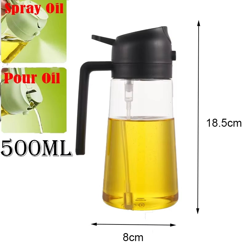 Oil Sprayer Kitchen Oils Spray Bottle 2 in 1 Home Kitchen Air Fryer Spray Camping BBQ Cooking Oil Sprayer Plastic Oil Bottle