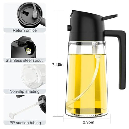 Oil Sprayer Kitchen Oils Spray Bottle 2 in 1 Home Kitchen Air Fryer Spray Camping BBQ Cooking Oil Sprayer Plastic Oil Bottle