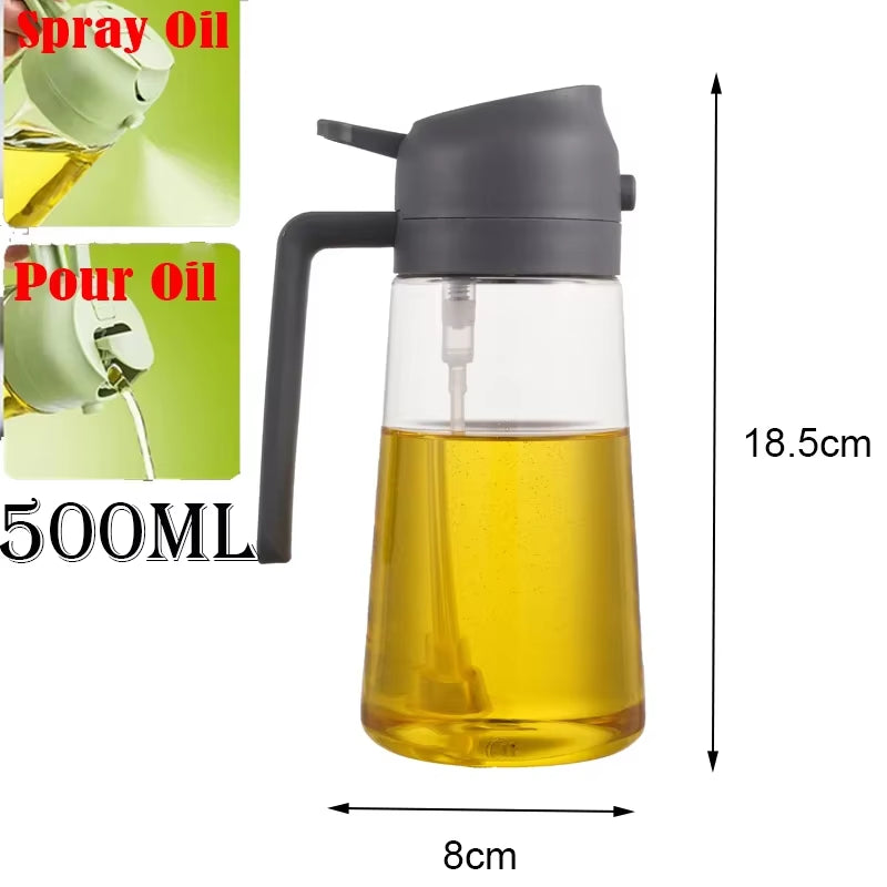 Oil Sprayer Kitchen Oils Spray Bottle 2 in 1 Home Kitchen Air Fryer Spray Camping BBQ Cooking Oil Sprayer Plastic Oil Bottle