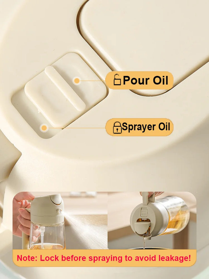 Oil Sprayer Kitchen Oils Spray Bottle 2 in 1 Home Kitchen Air Fryer Spray Camping BBQ Cooking Oil Sprayer Plastic Oil Bottle