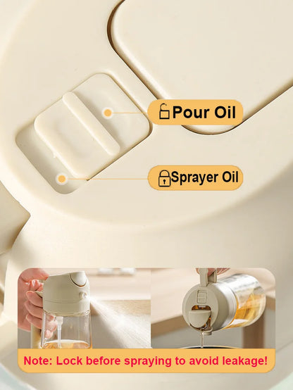 Oil Sprayer Kitchen Oils Spray Bottle 2 in 1 Home Kitchen Air Fryer Spray Camping BBQ Cooking Oil Sprayer Plastic Oil Bottle
