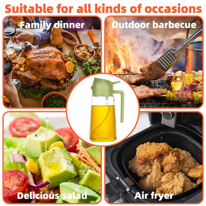 Oil Sprayer Kitchen Oils Spray Bottle 2 in 1 Home Kitchen Air Fryer Spray Camping BBQ Cooking Oil Sprayer Plastic Oil Bottle