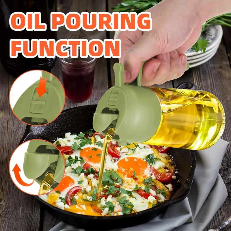 Oil Sprayer Kitchen Oils Spray Bottle 2 in 1 Home Kitchen Air Fryer Spray Camping BBQ Cooking Oil Sprayer Plastic Oil Bottle